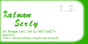 kalman serly business card